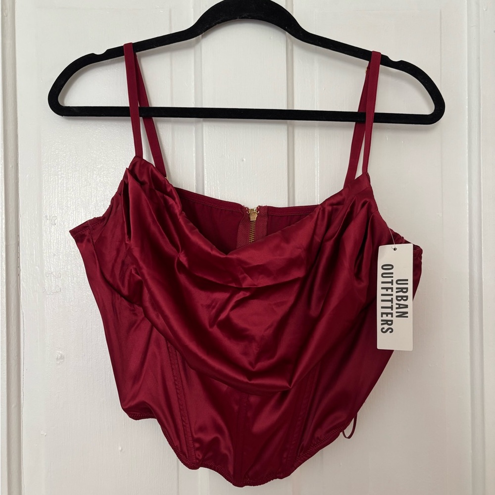Urban Outfitters Red Satin Corset Top